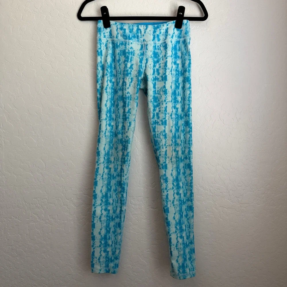 Ivivva Girl's Leggings Tie Dye Blue Sz 12